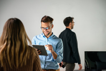 Creative people working at startup