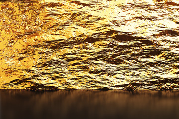 Beautiful gold studio room. Luxury Golden Abstract background. 3d render