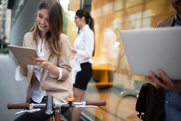 Business team digital device technology connecting concept