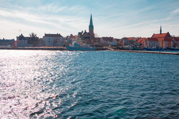 Danish coast , view of Saint Olaf's Church in Helsingor