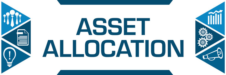 Asset Allocation Blue Triangles Both Sides Business Symbols 