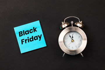 black friday with clock and black background
