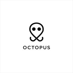 Octopus Symbol Vector Logo Template Design.