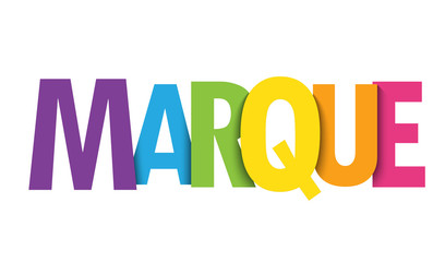 Bannière typographique vecteur coloré MARQUE