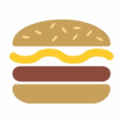 Burger colorful icon isolated on white background