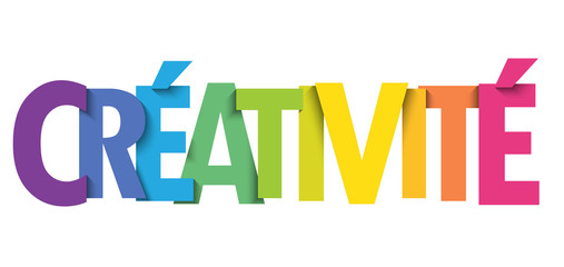 Bannière typographique vecteur coloré CREATIVITE