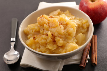compote, apple sauce with cinnamon