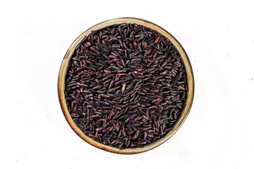 Small bowl of organic black rice