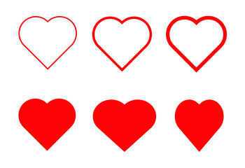 Heart icon collection, love symbols - Vector