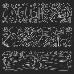 Language school for adult, kids. English courses, class.