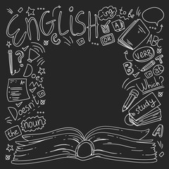 Language school for adult, kids. English courses, class.