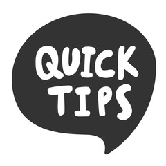 Quick tips. Sticker for social media content. Vector hand drawn illustration design. 