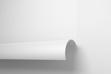 paper with the curled corner, 3d rendering