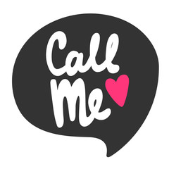 Call me. Sticker for social media content. Vector hand drawn illustration design. 