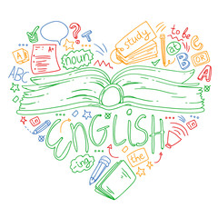 Language school for adult, kids. English courses, class.