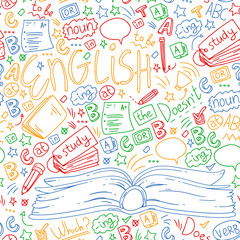 Language school for adult, kids. English courses, class.