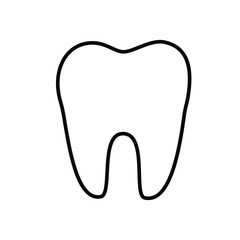 Toothe icon vector. Line toothe symbol. Trendy flat outline ui sign design.