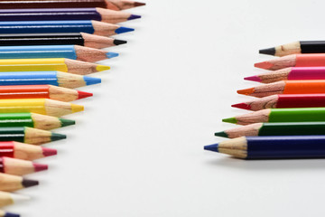 Colour pencils isolate on white Background/Colorful concepts