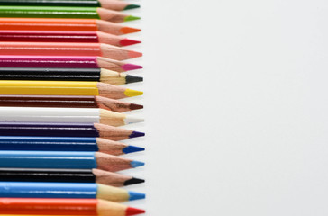 Colour pencils isolate on white Background/Colorful concepts