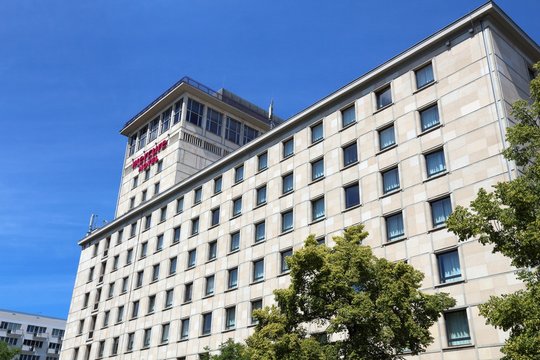 WARSAW, POLAND - JUNE 19, 2016: Mercure Hotel in Warsaw, Poland. Mercure is owned by AccorHotels. There are 750 Mercure hotels in Europe.
