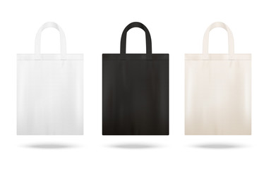 Fototapeta Reusable shopping tote bag mockup set with different fabric colors obraz