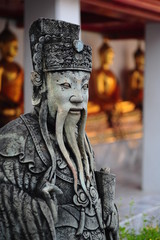 Guerriero cinese barbuto custode al Wat Pho 
