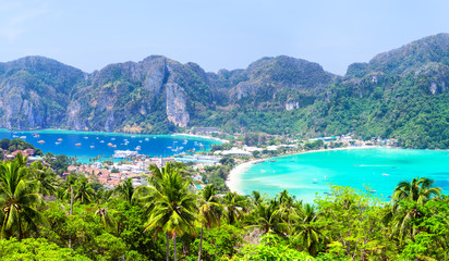 View of beautiful tropical Phi Phi island.