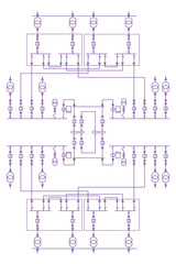 Electric wiring diagram for power transformers