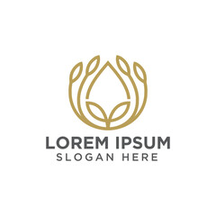 Olive Oil / Droplet and Flower logo design