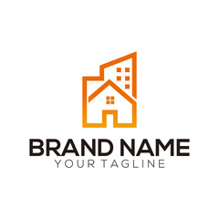 Creative logo design vector buildings with colorful styles
