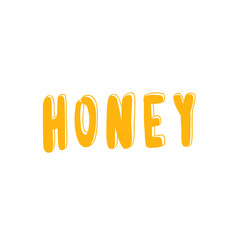 Honey. Sticker for social media content. Vector hand drawn illustration design. 