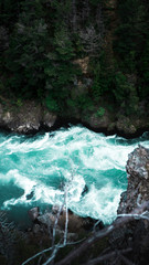 Wild river running thrugh Patagonia's jungle