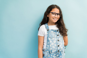 Adorable Female Child Wearing Eyeglasses