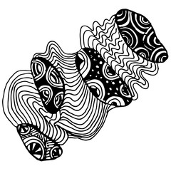 Fototapeta premium Hand drawn zentangle ornament. Black and white abstract pattern. Ink drawing imitation.