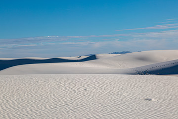 Light and shade on the sand dunes, at White Sands National Monument in New Mexico