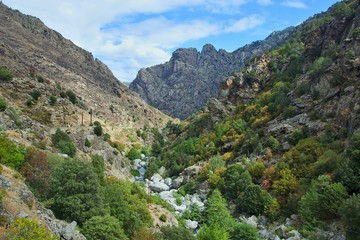 Fototapeta na wymiar Corsica-canyon river Golo