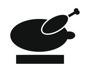 vector, roasted turkey simple icon