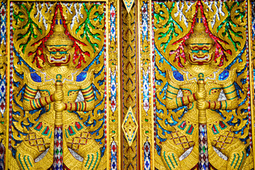 Giant Statues of wat ton pho in thailand