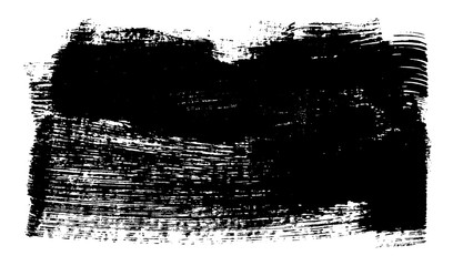 Vector hand drawn big brush stain. Monochrome ink painted stroke. Painted by brush black stain. Monochrome artistic backdrop. One color grungy background.