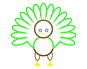 vector, turkey shaped simple icon