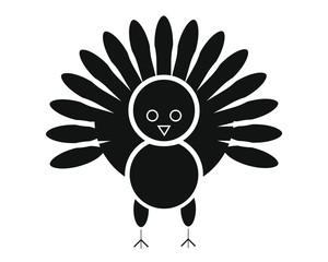 vector, turkey shaped simple icon