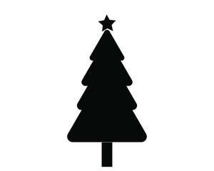 vector, simple icon with christmas tree shape