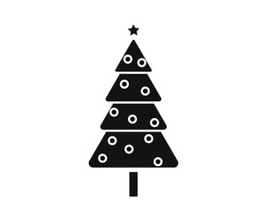 vector, simple icon with christmas tree shape