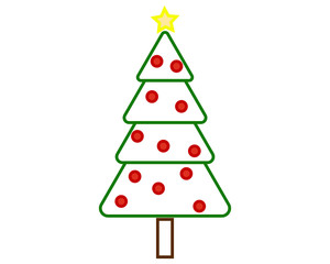 vector, simple icon with christmas tree shape