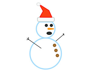 vector, simple icon with snowman shape