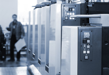 printer at the new printed machine in a printing house