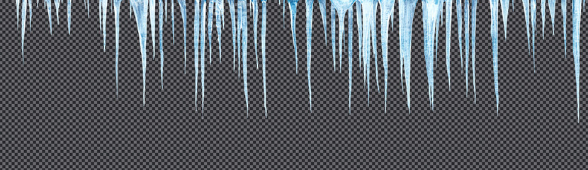 icicles hanging downisolated with precise clipping path included