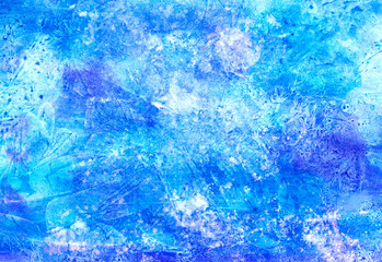 Fototapeta na wymiar Ice cold snow blue violet frosty winter Christmas watercolor paint background texture