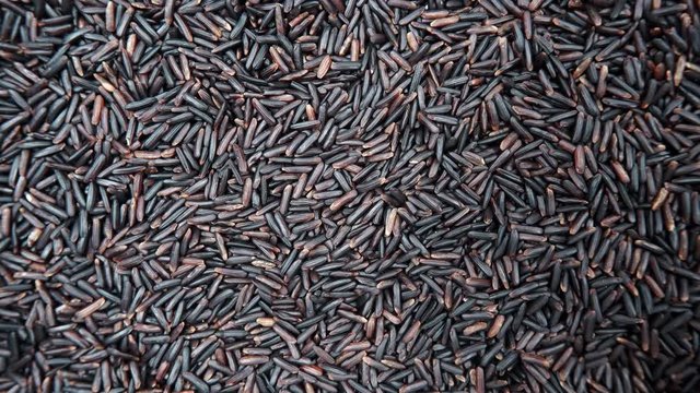 Black rice as natural food background. Top view. Healthy diet gluten free