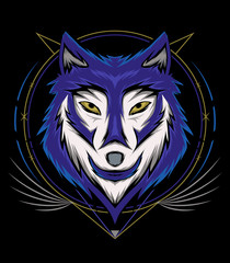 Head wolf vector, wolves face illustration
